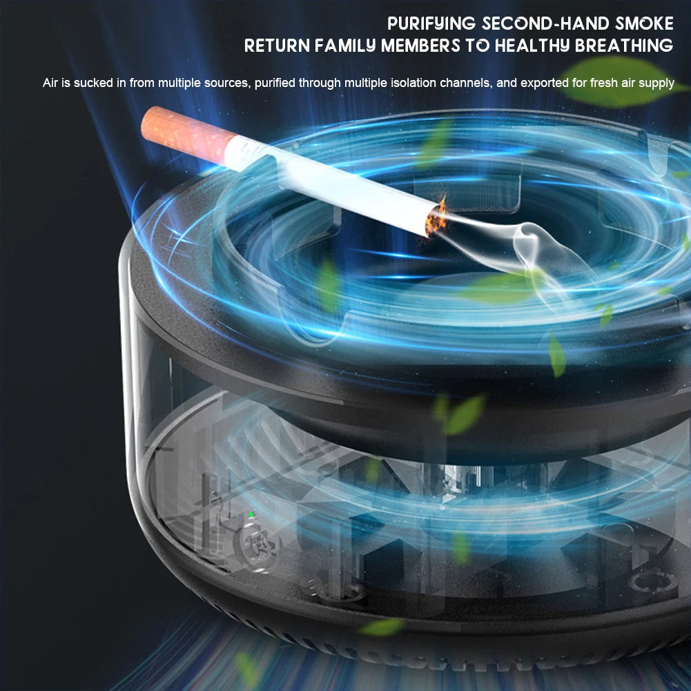 2-In-1 Anti-Smoke Ashtray Air Purifier Low Noise Filtering Second-Hand Smoke Airs Freshener Cigarettes Remove Airs Odor Ashtrays