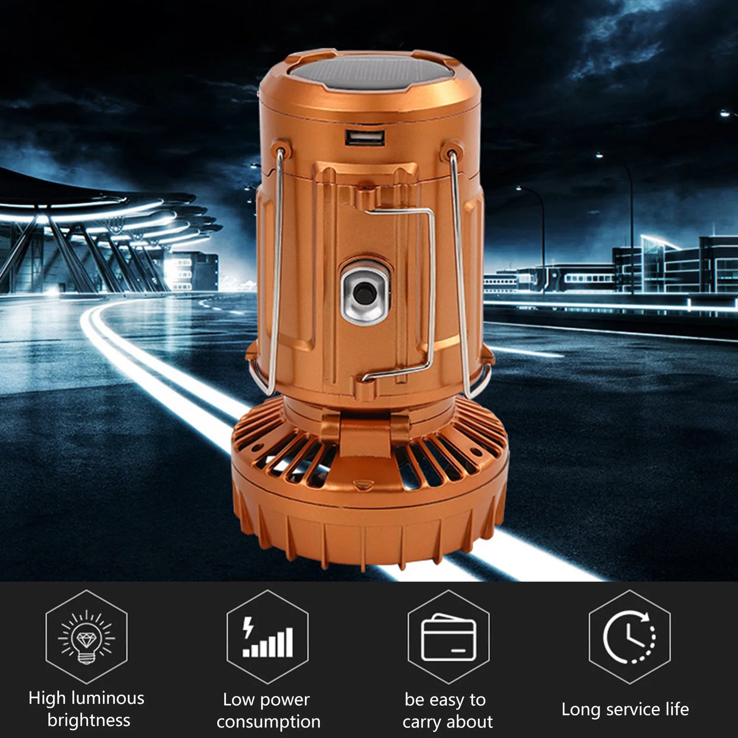 Foldable LED Lantern Fan Solar/Rechargeable/Battery Powered 1500Mah Hanging Tent Fan Light Waterproof with Hook for Hiking