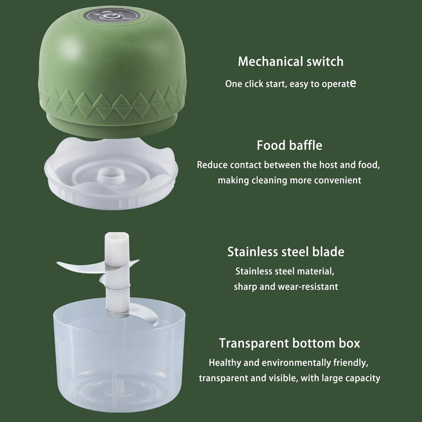 Clearance under $2.00 Wireless Portable Mini Food Chopper,Small Electric Food Processor for Garlic Veggies ,Dicing, Mincing & Puree , Baby Food Maker