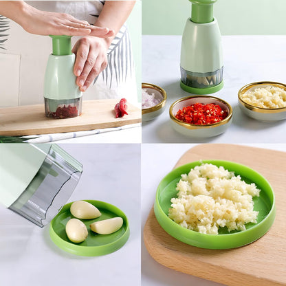 Mini Manual Food Chopper Cutter,Salad Vegetable Slicer Dicer,Slap Press Chopper Mincer for Vegetables Onions Garlic Nuts Salads Herbs Parsley Chili (100ML)