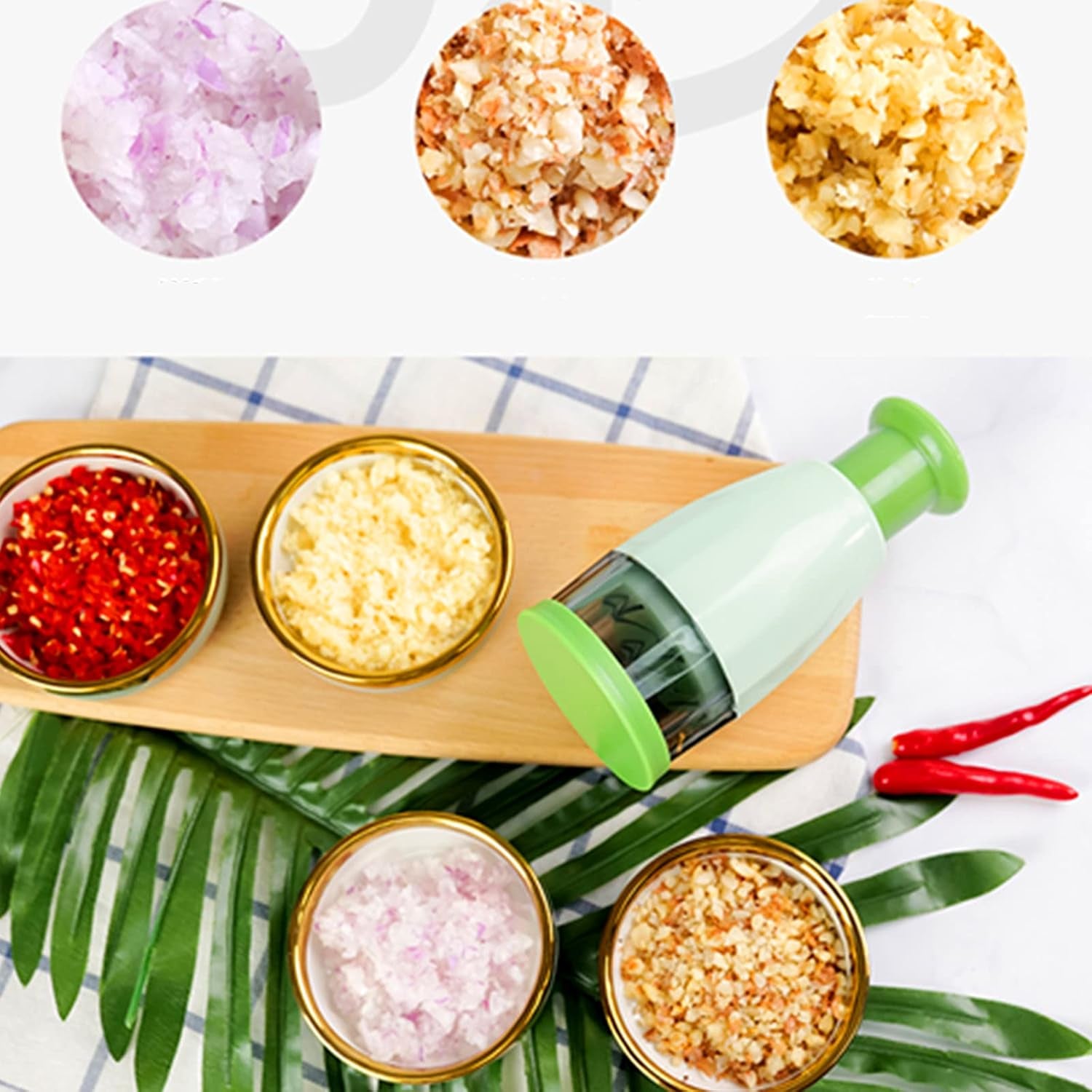 Mini Manual Food Chopper Cutter,Salad Vegetable Slicer Dicer,Slap Press Chopper Mincer for Vegetables Onions Garlic Nuts Salads Herbs Parsley Chili (100ML)