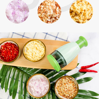 Mini Manual Food Chopper Cutter,Salad Vegetable Slicer Dicer,Slap Press Chopper Mincer for Vegetables Onions Garlic Nuts Salads Herbs Parsley Chili (100ML)