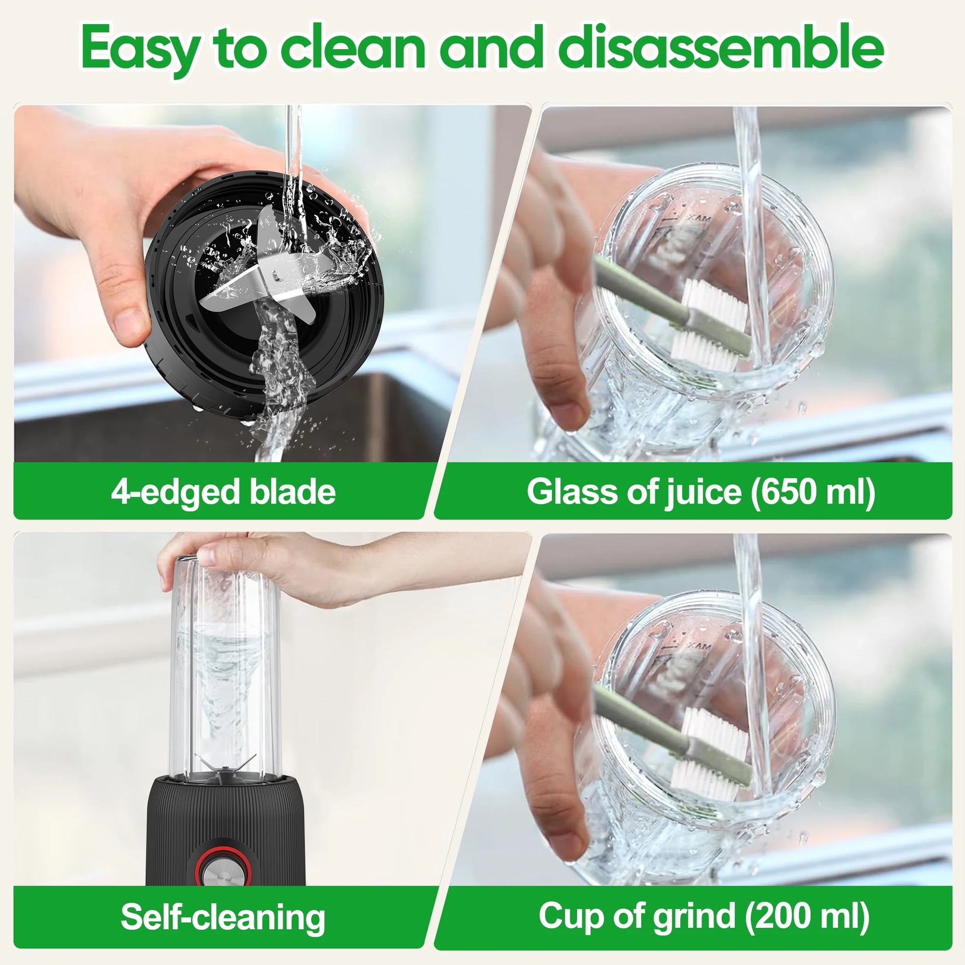 Multifunctional Portable Electric Mini Blender Mixer Shaker Mini Portable Blender Matte Black Fresh Juice Mini Fast Portable Blender