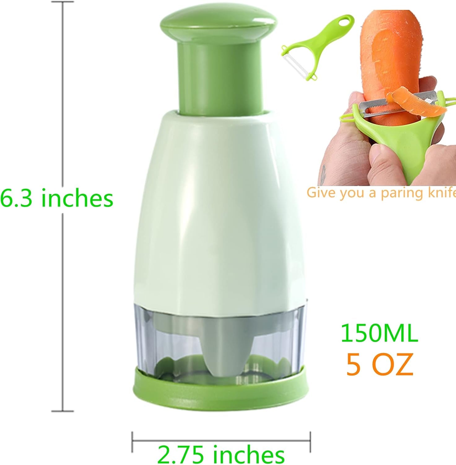 Mini Manual Food Chopper Cutter,Salad Vegetable Slicer Dicer,Slap Press Chopper Mincer for Vegetables Onions Garlic Nuts Salads Herbs Parsley Chili (100ML)