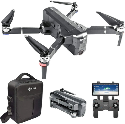 F24 Pro 4K UHD Aerial Drone Skins W/ GPS, 30-Min Flight, Foldable Mini Drone, Brushless Motors, FPV, Wi-Fi, RC Quadcopter, Carrying Case, Black