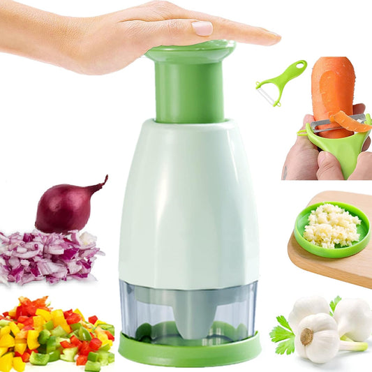 Mini Manual Food Chopper Cutter,Salad Vegetable Slicer Dicer,Slap Press Chopper Mincer for Vegetables Onions Garlic Nuts Salads Herbs Parsley Chili (100ML)