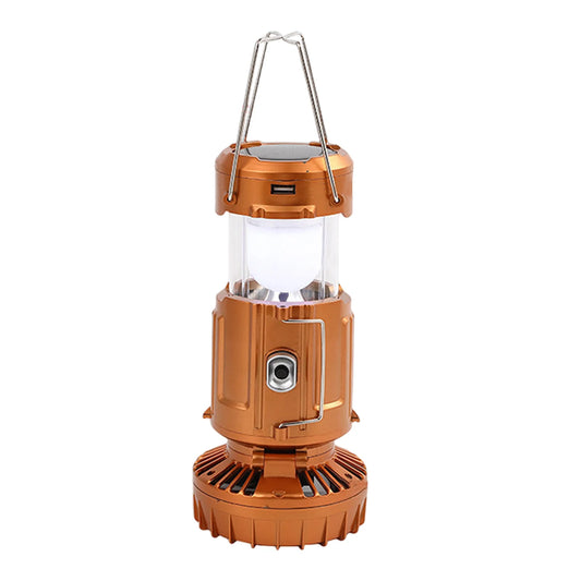 Foldable LED Lantern Fan Solar/Rechargeable/Battery Powered 1500Mah Hanging Tent Fan Light Waterproof with Hook for Hiking