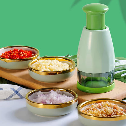 Mini Manual Food Chopper Cutter,Salad Vegetable Slicer Dicer,Slap Press Chopper Mincer for Vegetables Onions Garlic Nuts Salads Herbs Parsley Chili (100ML)